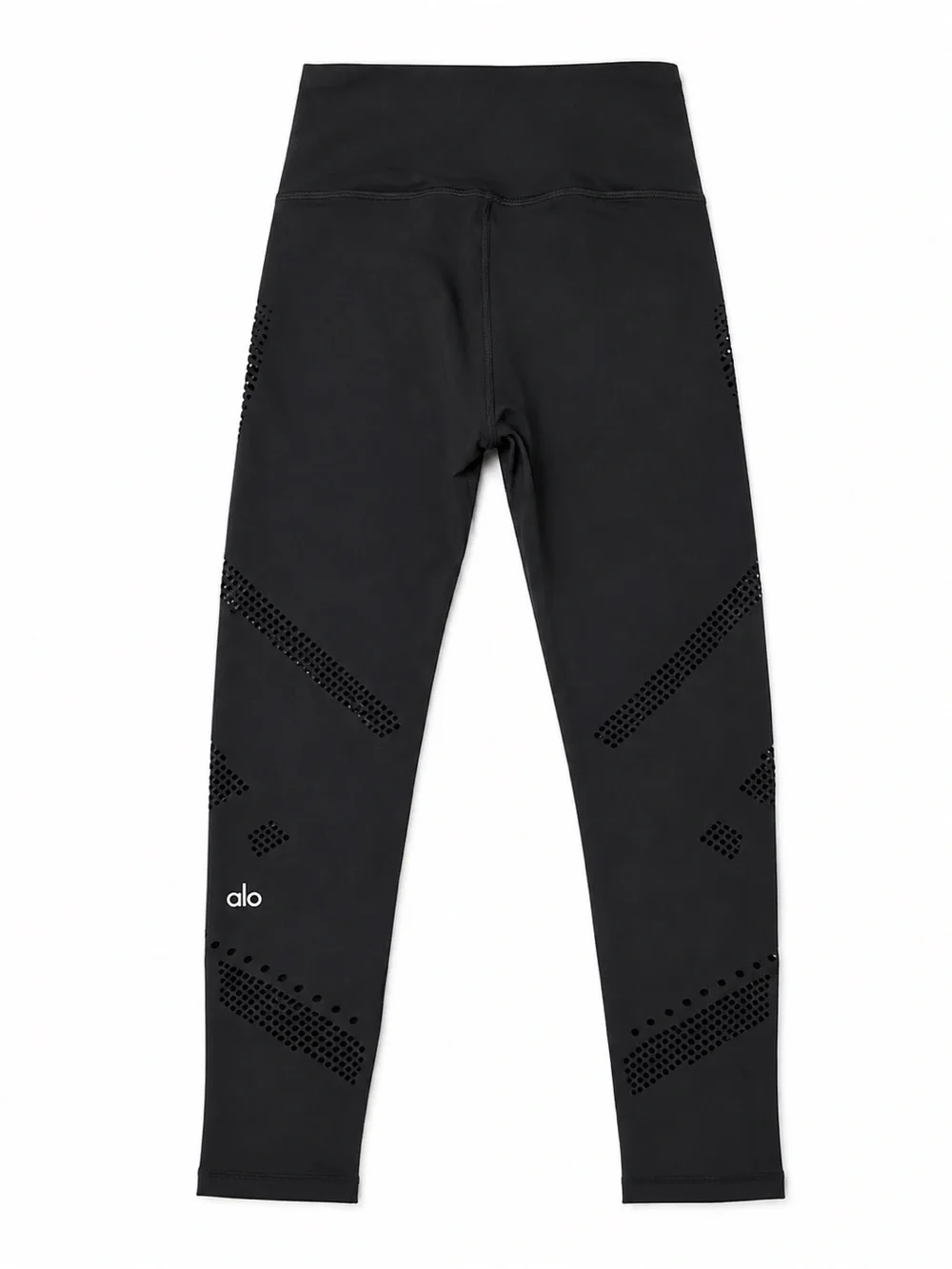 ALO Yoga Black Laser-Cut Performance Leggings cropped size XS $35.00